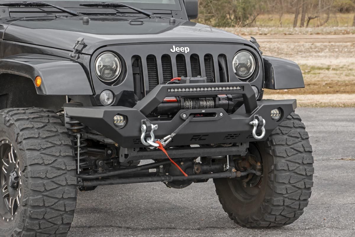 Rough Country 10596 Front Bumper | Sport | OE Fog | Jeep Gladiator JT/Wrangler JK & JL/Wrangler Unlimited 4WD