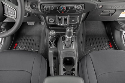 Rough Country M-6150 Floor Mats | FR | 2 Door | Jeep Gladiator JT (20-24)/Wrangler JL (18-24)/Wrangler Unlimited (18-24)