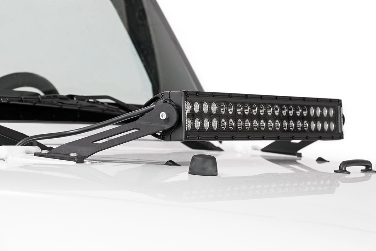 Rough Country 70533 LED Light Mount | Hood | 20" | Jeep Wrangler JK/Wrangler Unlimited  (07-18)
