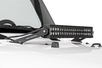 Rough Country 70533 LED Light Mount | Hood | 20" | Jeep Wrangler JK/Wrangler Unlimited  (07-18)
