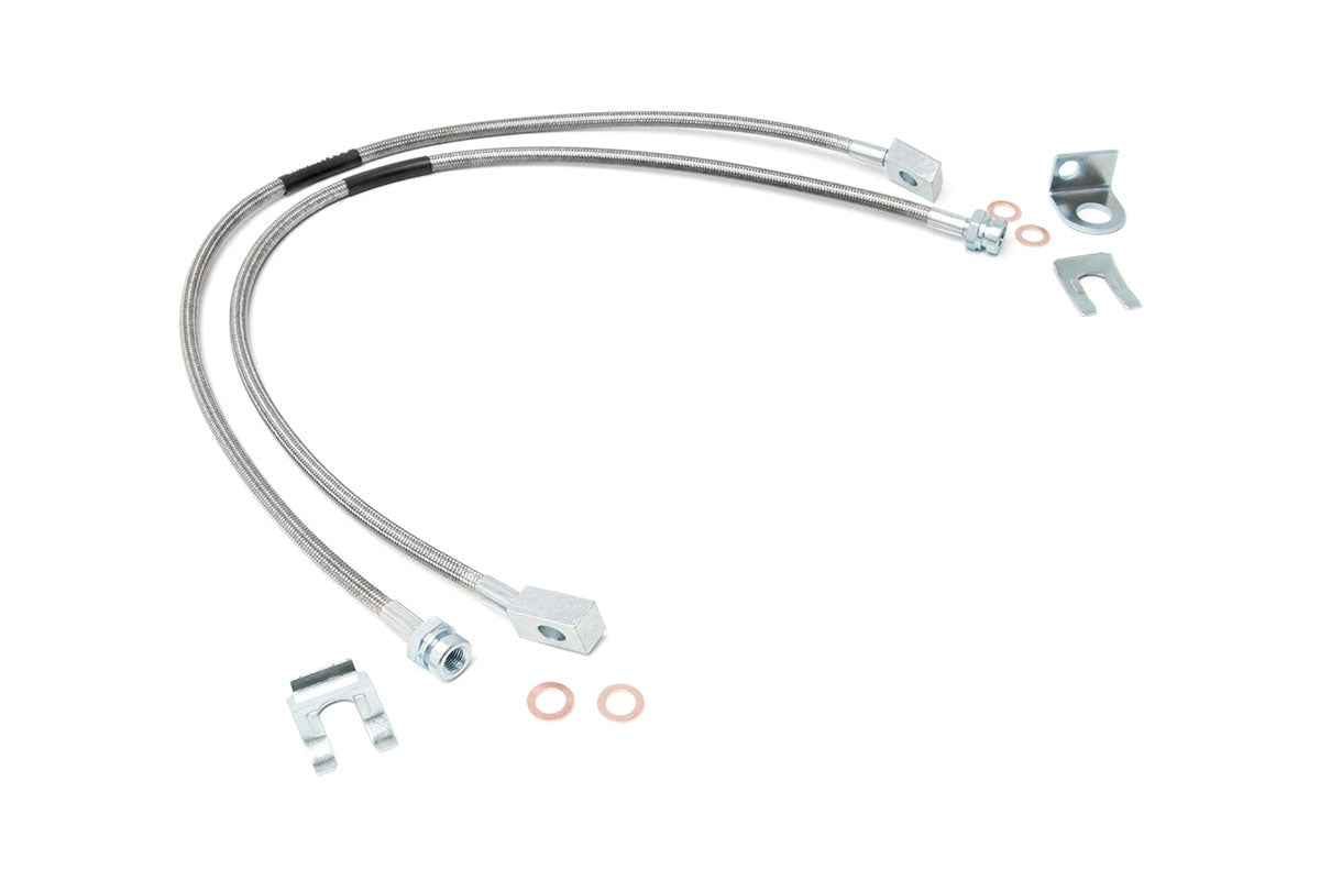 Rough Country 89702 Brake Lines | Stainless | FR | 4-6" Lift | Jeep Wrangler TJ (97-06)/Wrangler Unlimited (04-06)