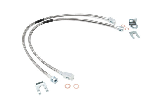 Rough Country 89702 Brake Lines | Stainless | FR | 4-6" Lift | Jeep Wrangler TJ (97-06)/Wrangler Unlimited (04-06)