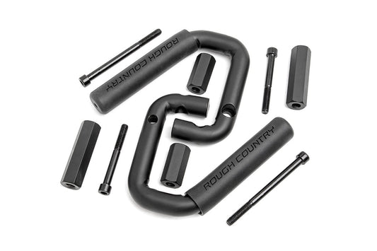 Rough Country 6501 Grab Handles | Steel | Front | Black | Jeep Wrangler JK/Wrangler Unlimited (07-18)
