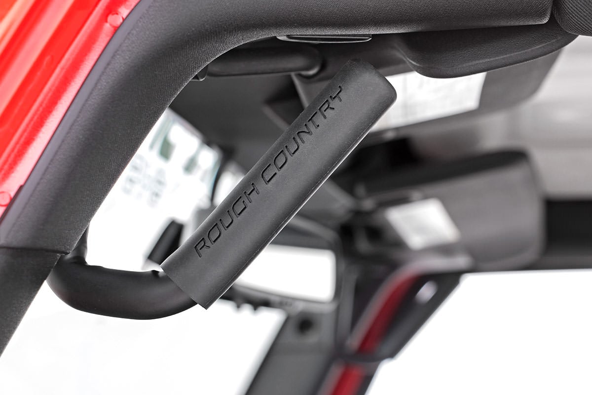 Rough Country 6503 Grab Handles | Steel | FR & RR | Black | Jeep Wrangler JK/Wrangler Unlimited (07-18)