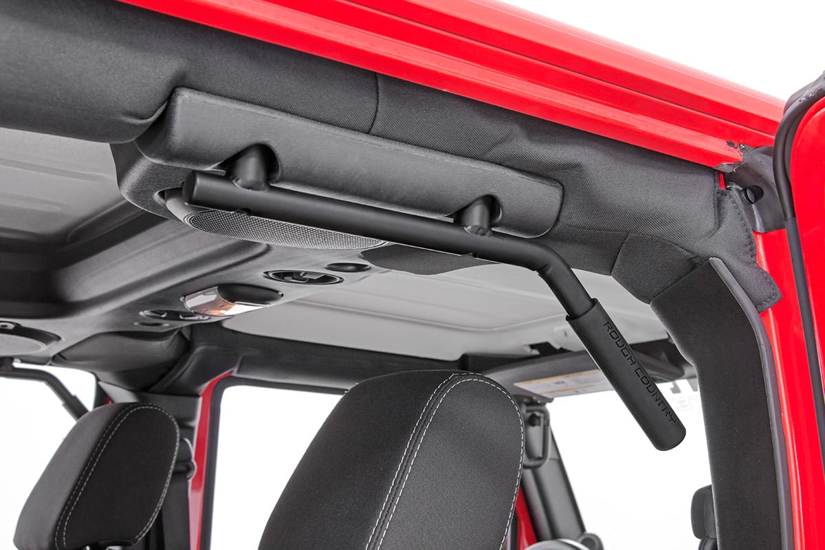 Rough Country 6503 Grab Handles | Steel | FR & RR | Black | Jeep Wrangler JK/Wrangler Unlimited (07-18)