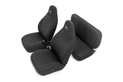 Rough Country 91001 Seat Covers | Front and Rear | Jeep Wrangler TJ (03-06)/Wrangler Unlimited (04-06)