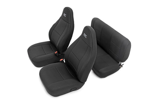 Rough Country 91001 Seat Covers | Front and Rear | Jeep Wrangler TJ (03-06)/Wrangler Unlimited (04-06)