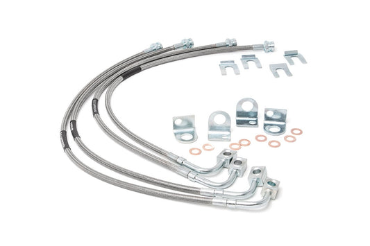 Rough Country 89716 Brake Lines | Stainless | FR & RR | 4-6 Inch Lift | Jeep Wrangler JK/Wrangler Unlimited (07-18)