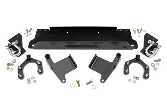 Rough Country 1173 Winch Mount Plate | Factory Bmpr | D-Rings | Jeep Wrangler JK/Wrangler Unlimited (07-18)