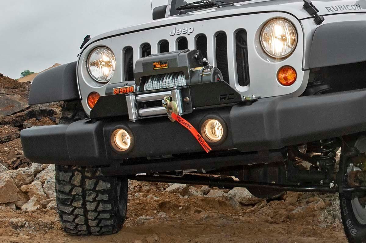 Rough Country 1173 Winch Mount Plate | Factory Bmpr | D-Rings | Jeep Wrangler JK/Wrangler Unlimited (07-18)