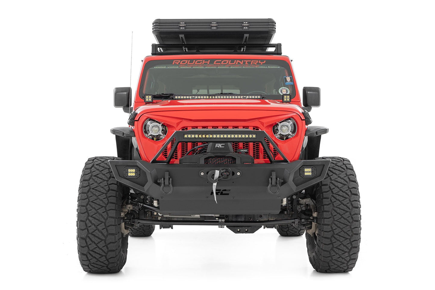 Rough Country 10585 Front Winch Bumper | Jeep Gladiator JT/Wrangler JK & JL/Wrangler Unlimited