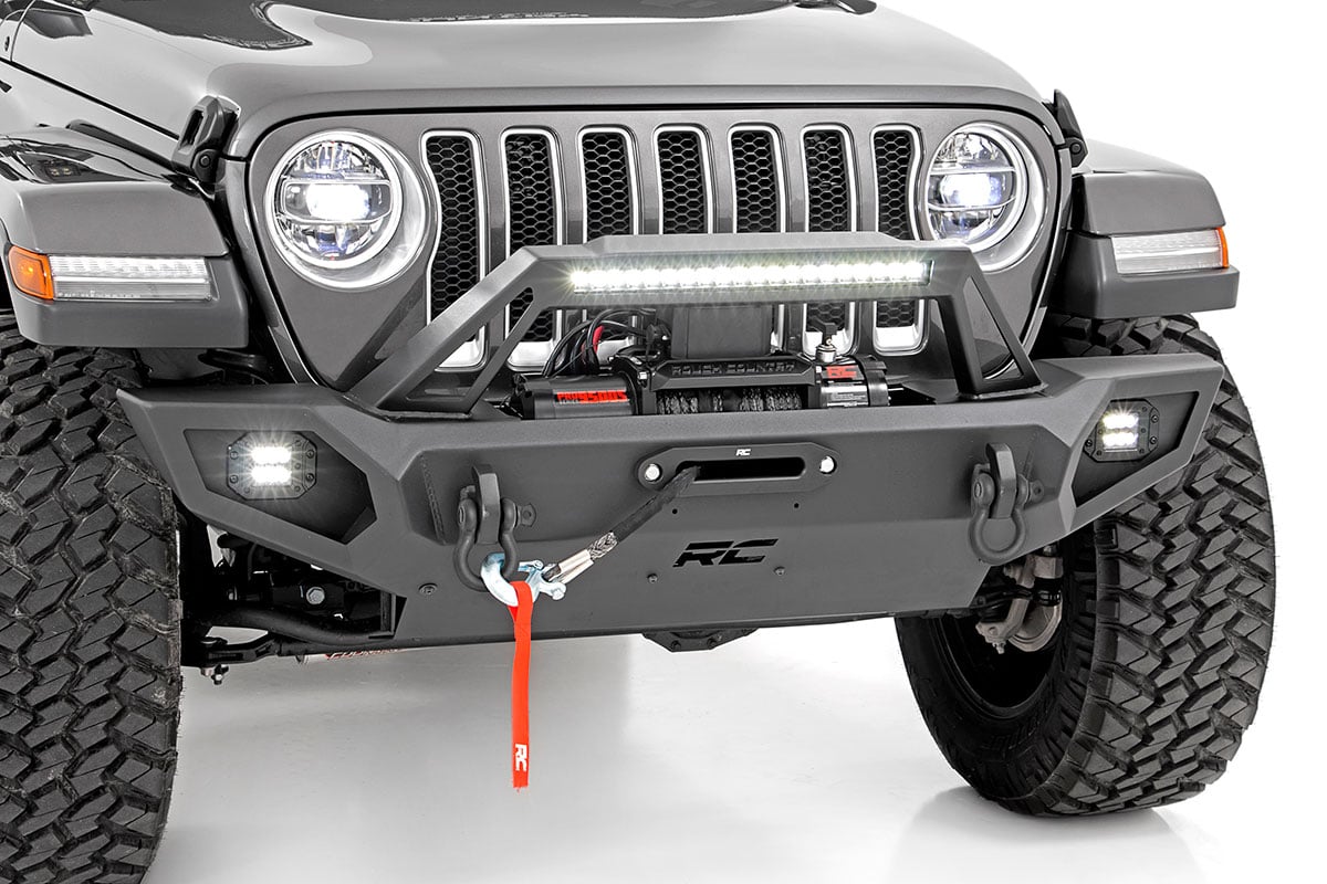 Rough Country 10585 Front Winch Bumper | Jeep Gladiator JT/Wrangler JK & JL/Wrangler Unlimited