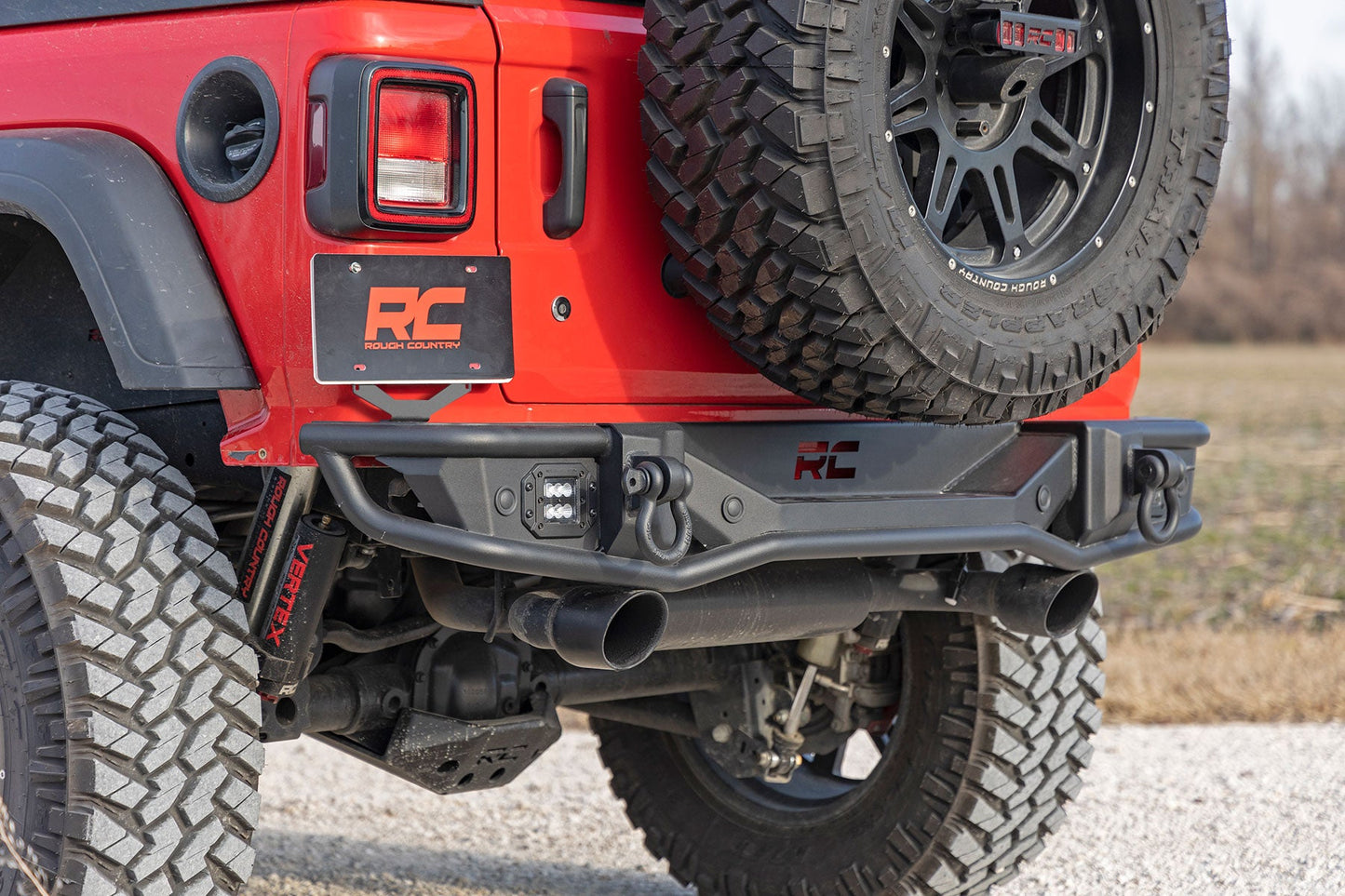 Rough Country 10648 Rear Bumper | Tubular | Jeep Wrangler JL (18-25)/Wrangler Unlimited (18-25)
