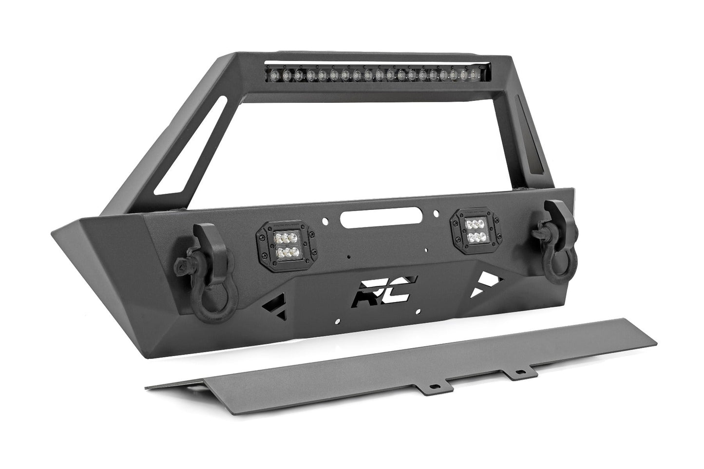 Rough Country 10597A Front Bumper | Stubby | Trail | Jeep Gladiator JT/Wrangler JK & JL/Wrangler Unlimited