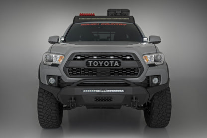 Rough Country 71085 LED Light Kit | Ditch Mount | Black Series Round | 3.5 Inch | Amber DRL | Toyota Tacoma (16-23)