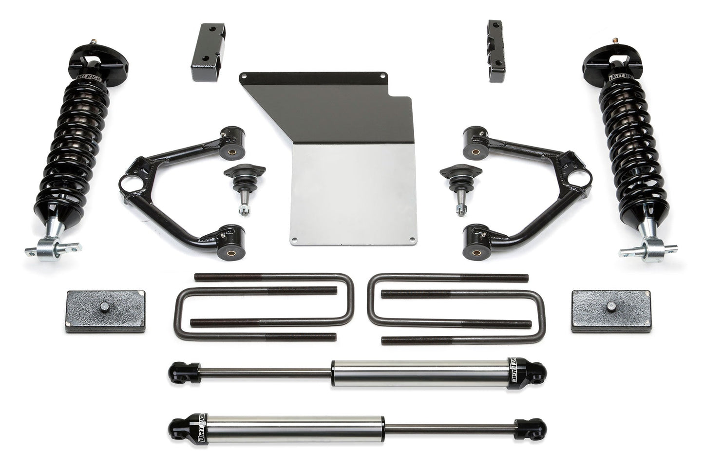 Fabtech 3" BUDGET SYS W/ DL 2.5 & 2. 07-18 GM C/K1500 P/U W/ OE FORG STL UCA
