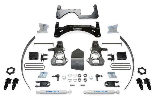 Fabtech 6" BASIC SYS W/ PERF SHKS 14-18 GM C/K1500 P/U W/ OE FORG STL UCA