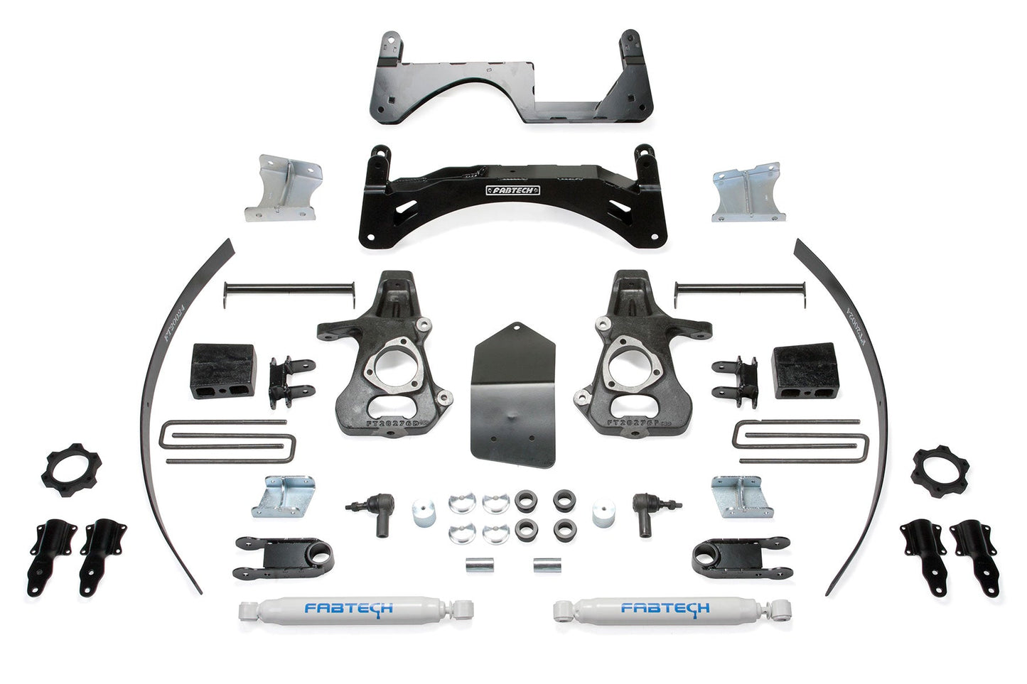 Fabtech 6" BASIC SYS W/ PERF SHKS 14-18 GM K1500 P/U W/ OE ALM OR STMP STL UCA