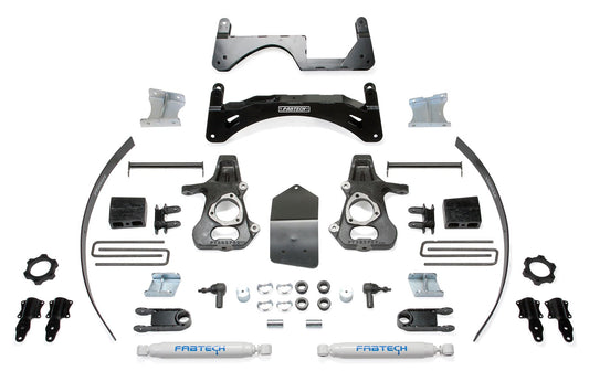 Fabtech 6" BASIC SYS W/ PERF SHKS 14-18 GM K1500 P/U W/ OE ALM OR STMP STL UCA