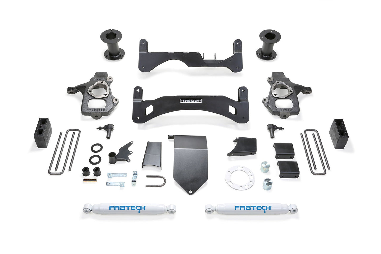 Fabtech 6" BASIC SYS G2 W/ PERF SHKS 14-18 GM C/K1500 P/U W/ OE ALM OR STMP STL UCA