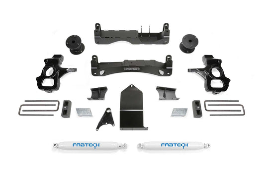 Fabtech 4" BASIC SYS W/ PERF SHKS 14-18 GM C/K1500 P/U W/ OE FORG STL UCA