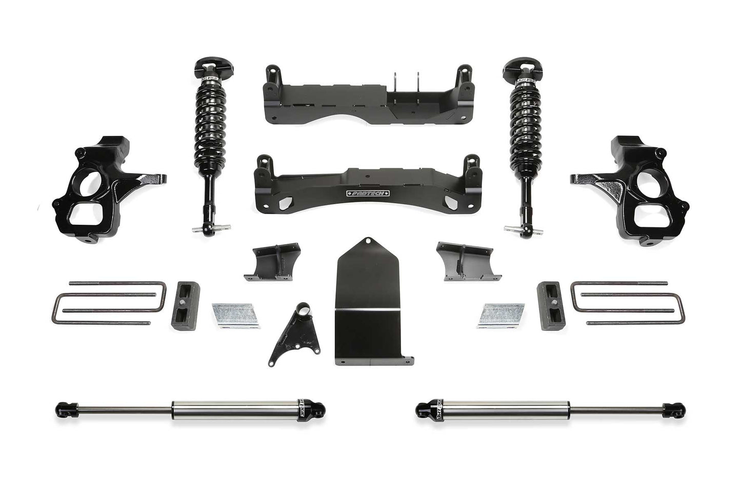 Fabtech 4" PERF SYS W/ DL 2.5 & 2.25 14-18 GM C/K1500 P/U W/ OE ALM OR STMP STL UCA