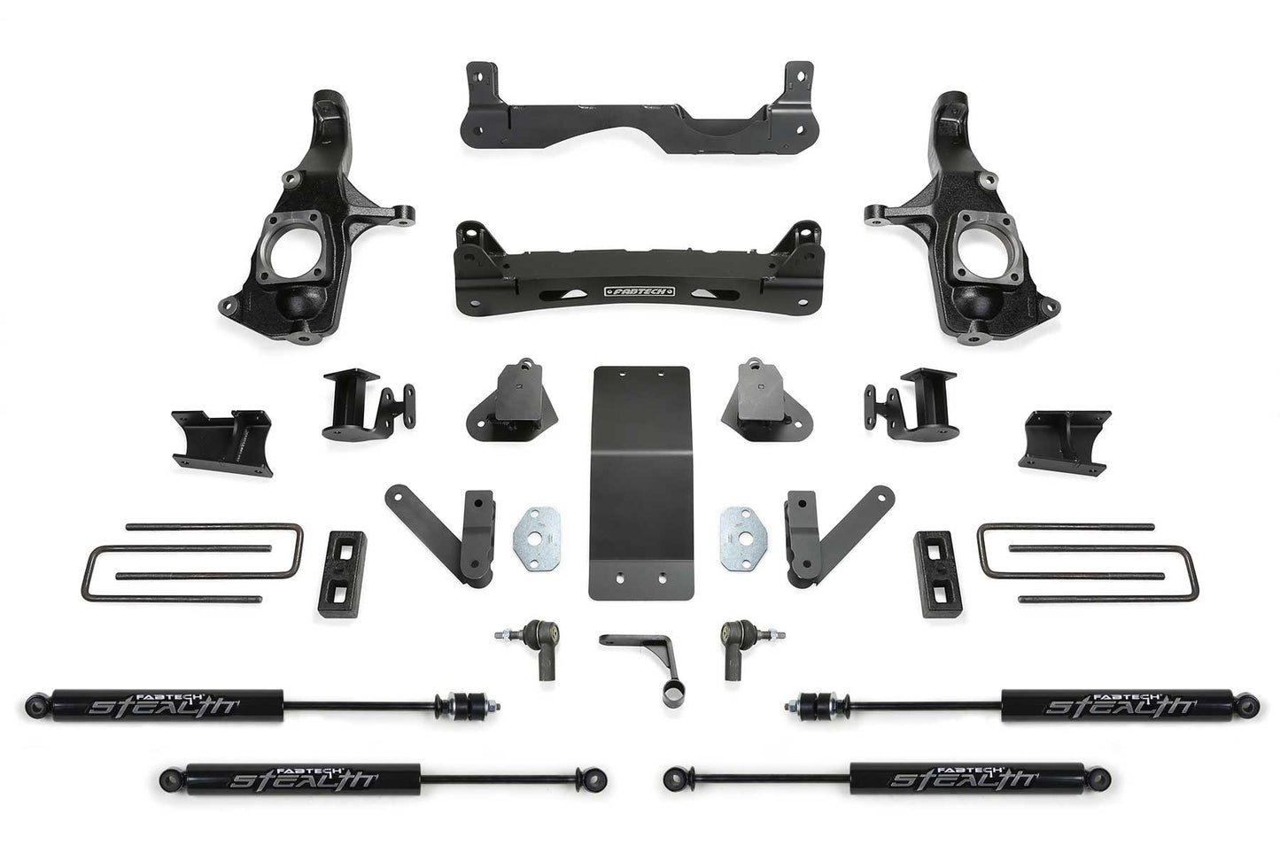Fabtech 4" BASIC SYS W/STEALTH SHKS 2011-19 GM 2500HD 2WD/4WD