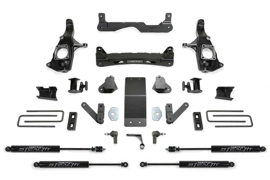 Fabtech 4" BASIC SYS W/STEALTH SHKS 2011-19 GM 2500HD 2WD/4WD