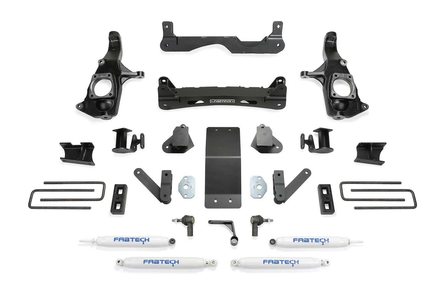 Fabtech 4" BASIC SYS W/PERF SHKS 2011-19 GM 3500HD 2WD/4WD
