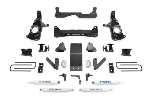 Fabtech 4" BASIC SYS W/PERF SHKS 2011-19 GM 3500HD 2WD/4WD