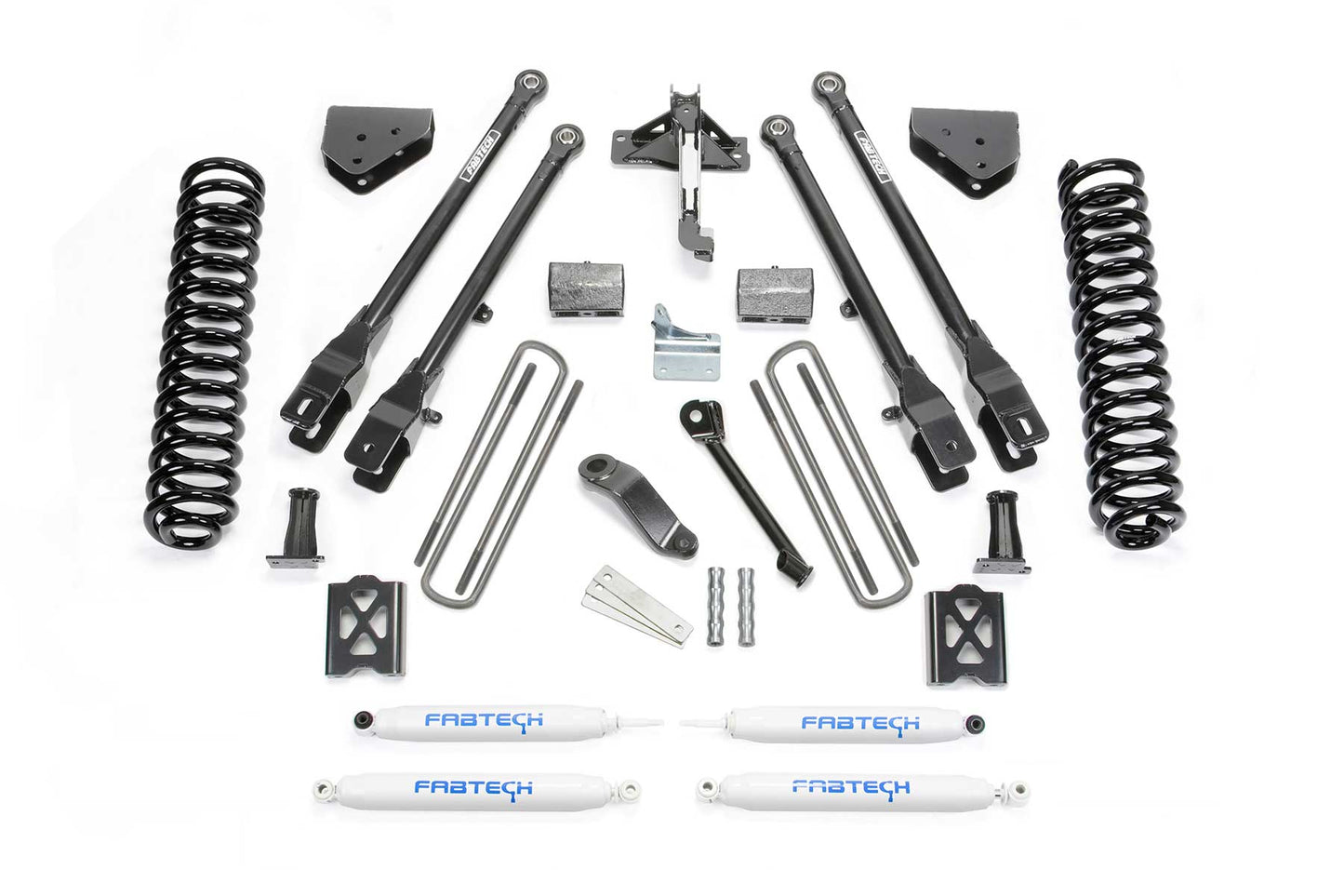 Fabtech 6" 4LINK SYS W/COILS & PERF SHKS 05-07 FORD F250 4WD W/O FACTORY OVERLOAD