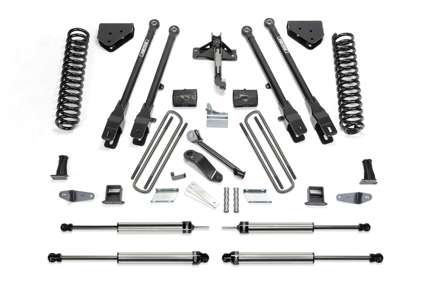 Fabtech 6" 4LINK SYS W/COILS & DLSS SHKS 08-10 FORD F450/550 4WD