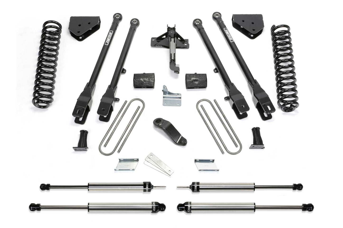 Fabtech 6" 4LINK SYS W/COILS & DLSS SHKS 2011-13 FORD F450/550 4WD 10 LUG