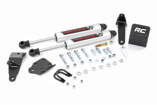 Rough Country 8749570 V2 Steering Stabilizer | Dual | 2-8 Inch Lift | Ram 2500 (10-13)/3500 (10-12)