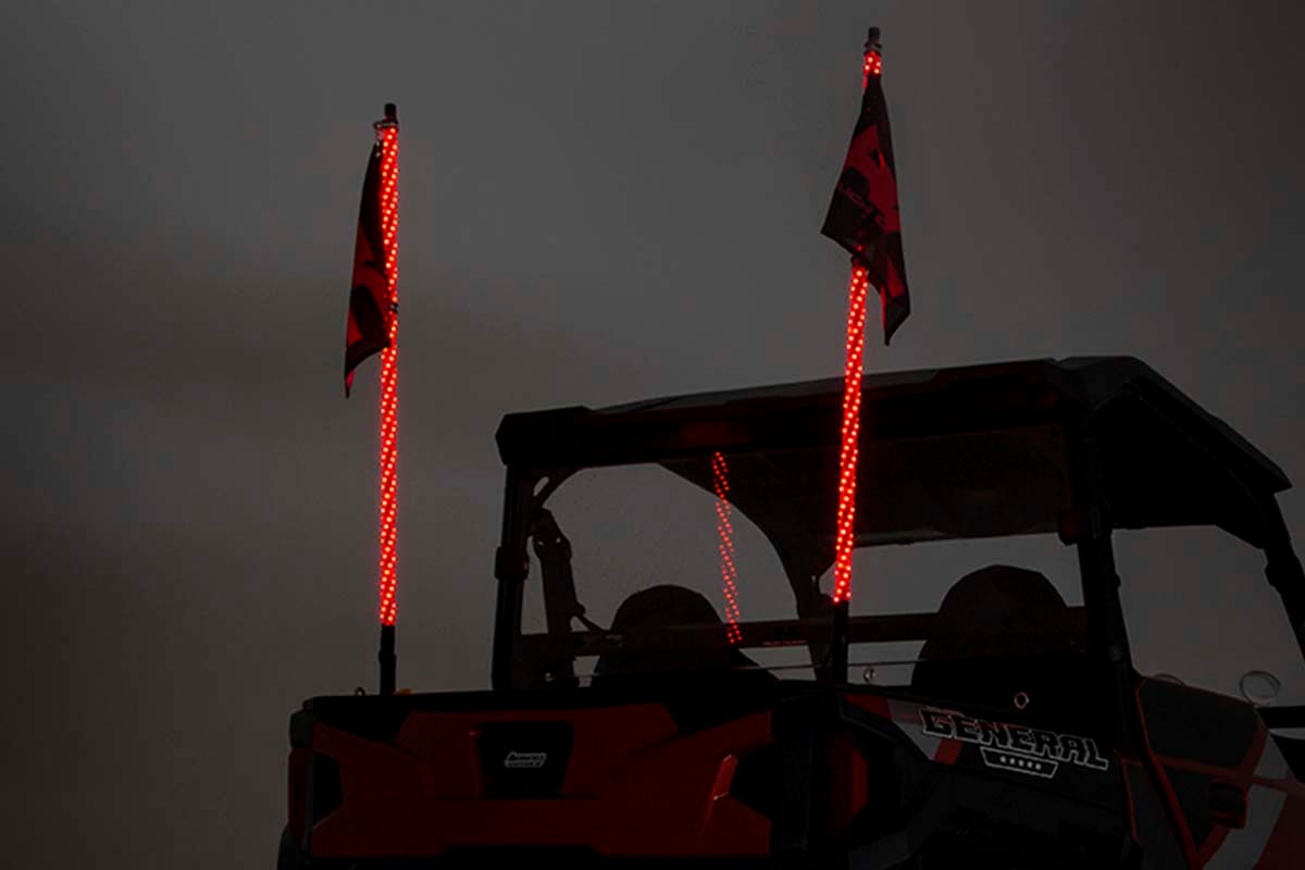 Rough Country 93004 Multi-Color LED | Whip | 4' Long | Pair