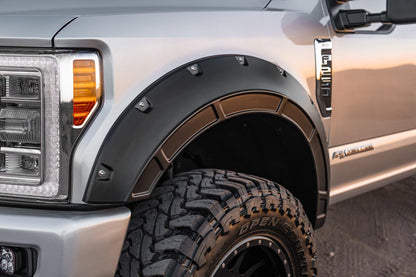 Rough Country A-F21112-G1 Fender Flares | Defender | G1 Absolute Black | Ford F-250/F-350 Super Duty (17-22)