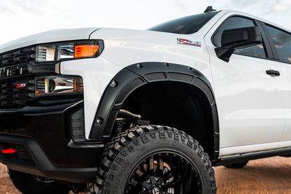 Rough Country A-C12211-GJV Fender Flares | Defender | GJV Riptide Blue | Chevy Silverado 1500 2WD/4WD (2019-2026 & Refresh)
