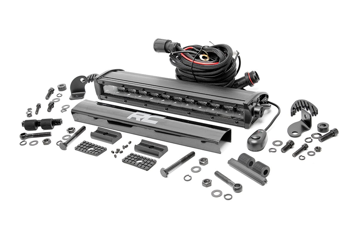 Rough Country 70712BL 12 Inch Black Series LED Light Bar | Single Row