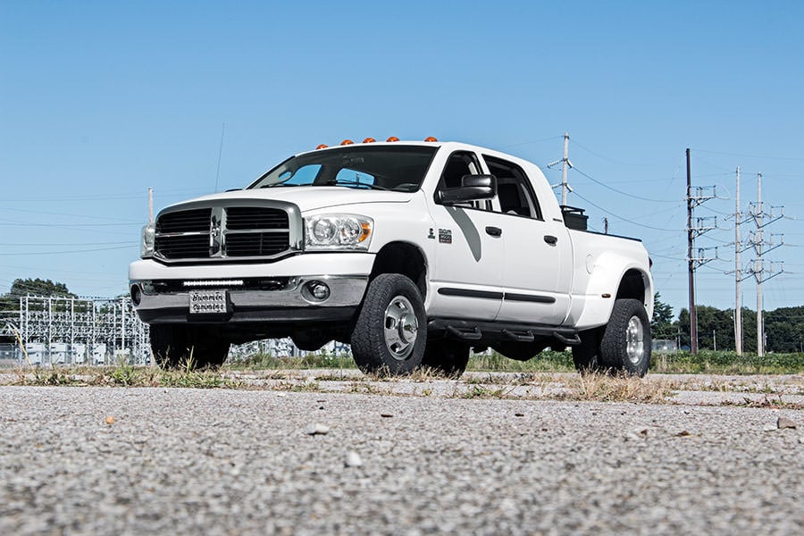 Rough Country 70568BL LED Light Kit | Bumper Mount | 20" Black Single Row | Ram 2500 (03-10)/2500 (11-18)/3500 (11-18)