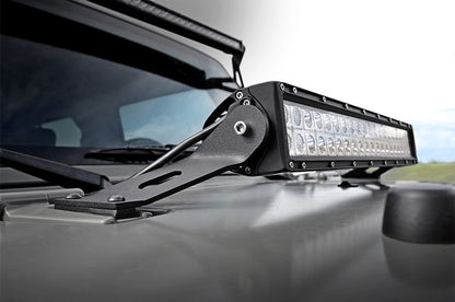 Rough Country 70533 LED Light Mount | Hood | 20" | Jeep Wrangler JK/Wrangler Unlimited  (07-18)