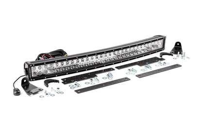 Rough Country 70624 LED Light Kit | Behind Grille Mount | 30" Black Dual Row | White DRL | Chevy Silverado 1500 (14-15)