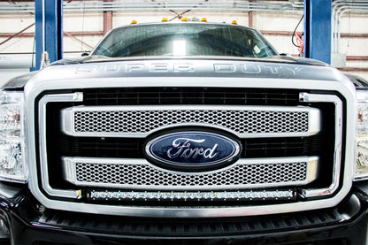 Rough Country 70530BLDRL LED Light Kit | Grill | 30" Black Single Row | White DRL | Ford F-250/F-350 Super Duty (11-16)