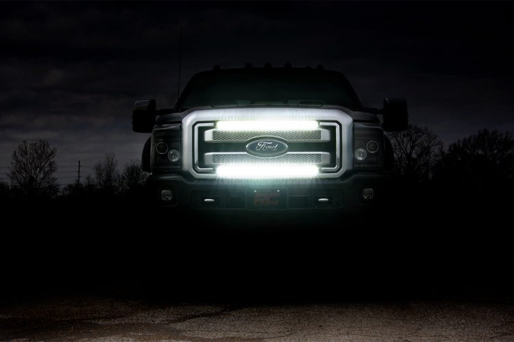 Rough Country 70770 LED Light Kit | Grill Mount | 30" Black Single Row | Ford F-250/F-350 Super Duty (11-16)