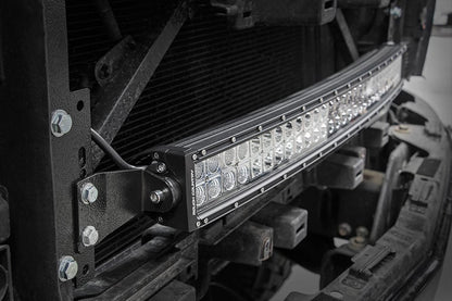 Rough Country 70624 LED Light Kit | Behind Grille Mount | 30" Black Dual Row | White DRL | Chevy Silverado 1500 (14-15)