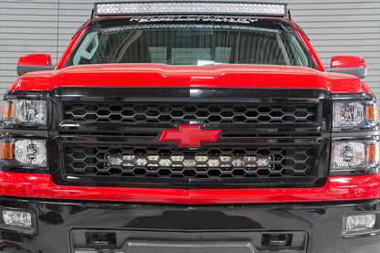Rough Country 70624 LED Light Kit | Behind Grille Mount | 30" Black Dual Row | White DRL | Chevy Silverado 1500 (14-15)