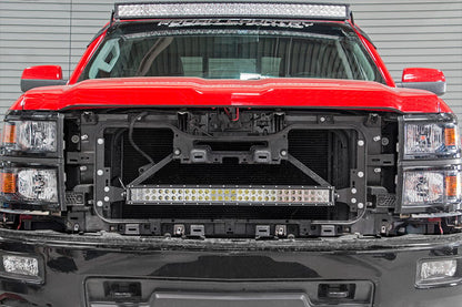 Rough Country 70624 LED Light Kit | Behind Grille Mount | 30" Black Dual Row | White DRL | Chevy Silverado 1500 (14-15)