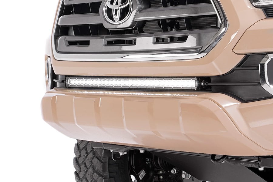 Rough Country 70619BLDRL LED Light Kit | Lower Grille Mount | 30" Black Single Row | White DRL | Toyota Tacoma (16-23)