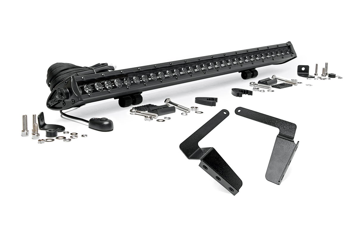 Rough Country 70657 LED Light Kit | Bumper Mount | 30" Black Single Row | Toyota Tundra (14-21)