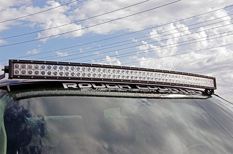 Rough Country 70507 LED Light Mount | Upper Windshield | 50" Curved | Chevy/GMC 1500/1500 SUV/2500HD/3500HD (07-14)