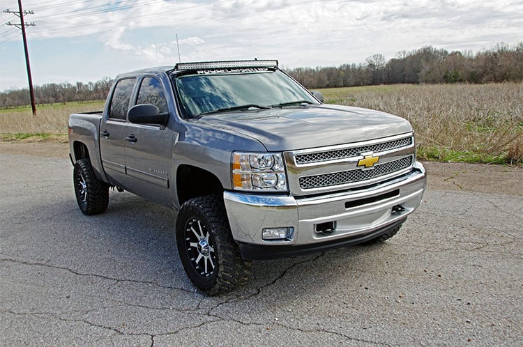 Rough Country 70507 LED Light Mount | Upper Windshield | 50" Curved | Chevy/GMC 1500/1500 SUV/2500HD/3500HD (07-14)